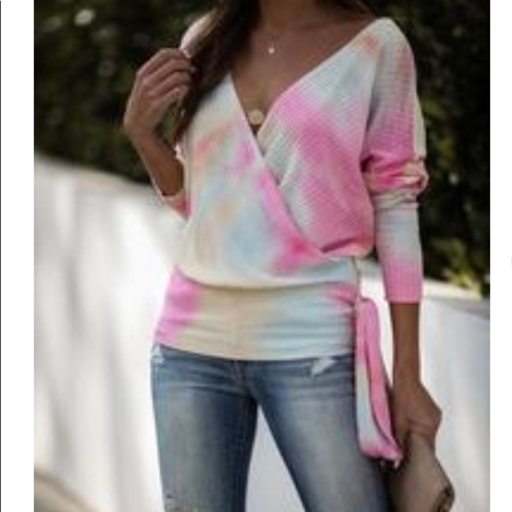Tie Dye Wrap Sweater from Vici Dolls